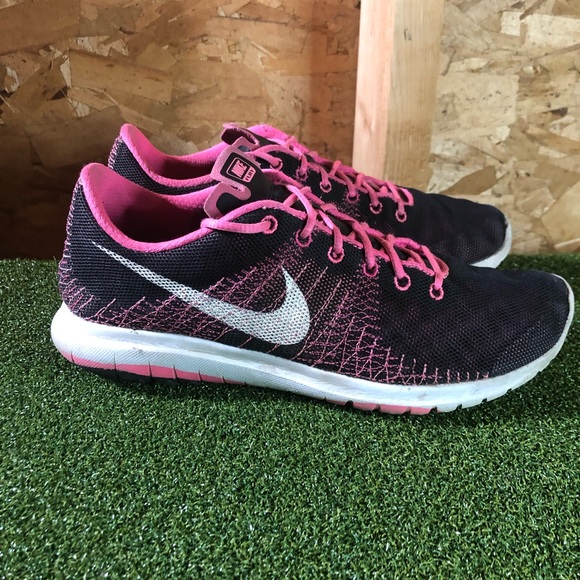 Nike Flex Fury Black Pink Athletic Running Shoes Size 6.5Y Women’s 8 - Picture 4 of 9